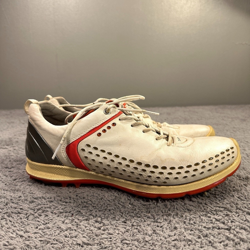Ecco Biom Natural Motion Hydromax Golf Shoes Men 43 White Leather Spiked Sneaker